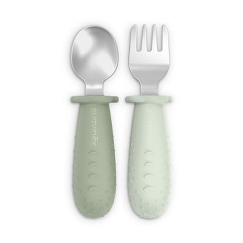 Suavinex Essence Set Posate Evolutive Acciaio Inox Verdi