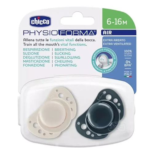 Chicco Succhietti PhysioForma Air Silicone 6-16M Blu