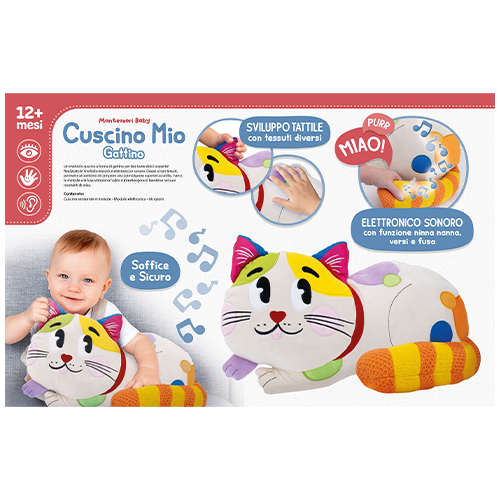 Lisciani Montessori Baby Cuscino Mio – Gattino