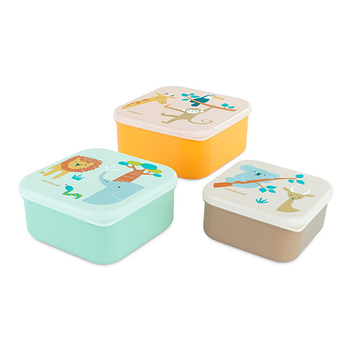 Miniland Snackbox per Alimenti 3 pz Jungle