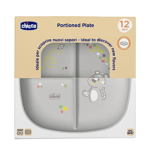 Chicco Piatto Porzionato 12m+ Grigio
