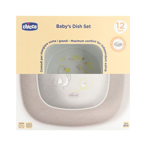 Chicco Ciotola e Piatto Piano 12+mesi Grigio