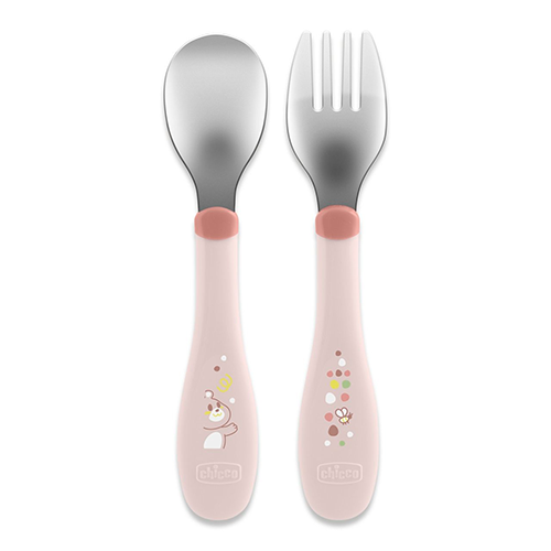 Chicco Posate in Acciaio Inox 18m+ Rose