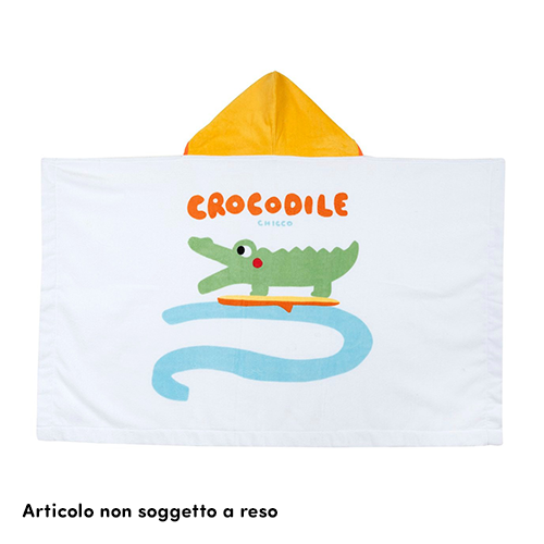 Chicco Telo in Spugna con Cappuccio Coccodrillo