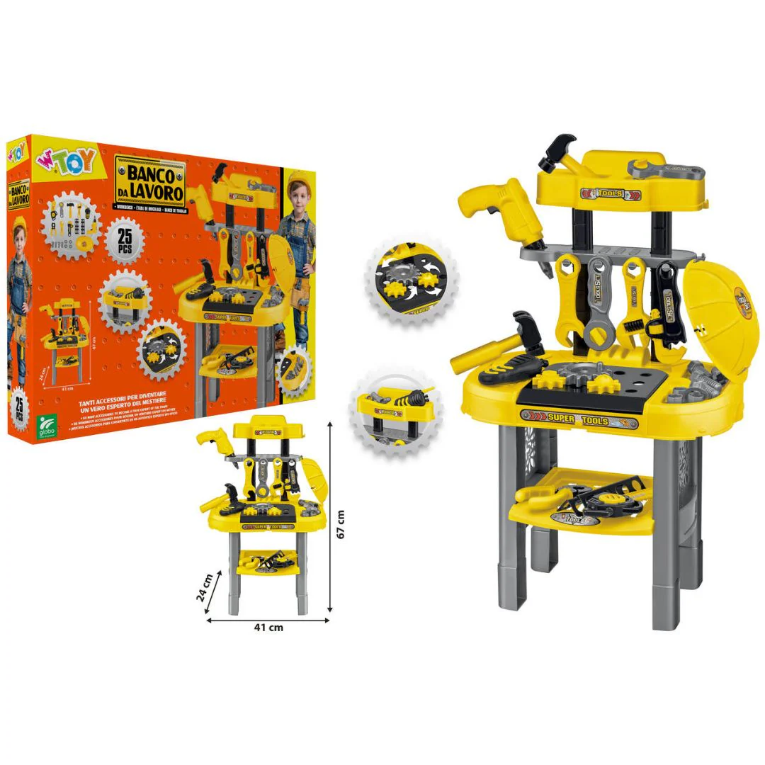 WToy Banco da lavoro con Accessori e Caschetto