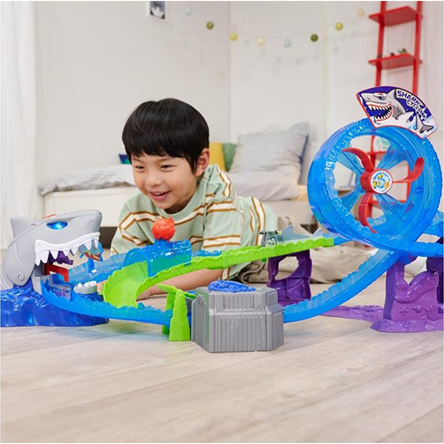 Dickie Toys Pista da Corsa per Auto White Shark