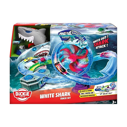 Dickie Toys Pista da Corsa per Auto White Shark