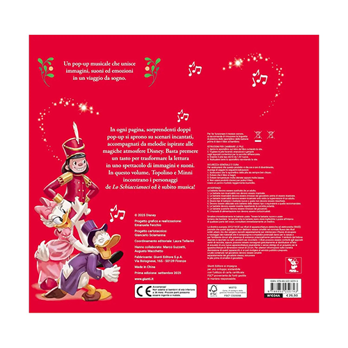 Giunti Libro Disney Lo Schiaccianoci con Topolino e Minni I grandi Pop-up 3D Musicali