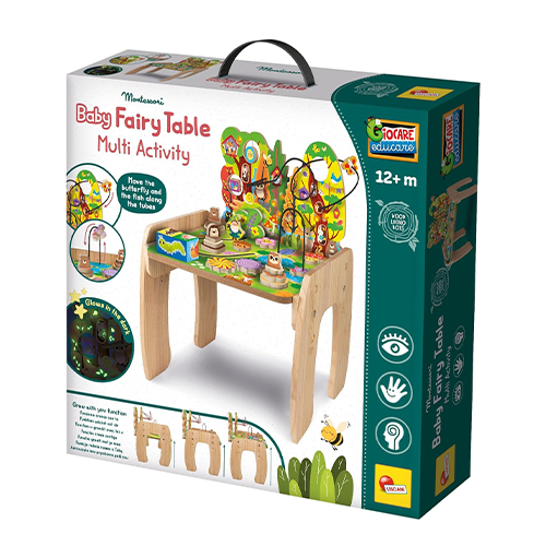 Lisciani Montessori Legno Tavolo 1000 Attivita' Cresce con Te