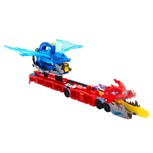 Hot Wheels City Hot Wheels Drago Trasportatore Trasformabile e 2 Macchinine