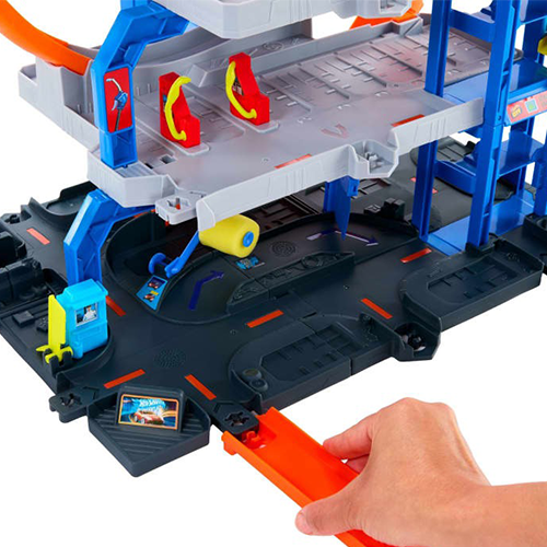 Hot Wheels Garage Mega Loop con 1 Macchinina e 1 Elicottero