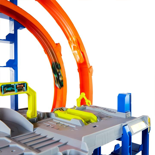 Hot Wheels Garage Mega Loop con 1 Macchinina e 1 Elicottero