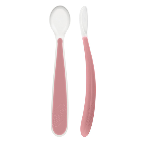 Chicco Cucchiaio in Morbido Silicone 6m+ Bipack Rosa