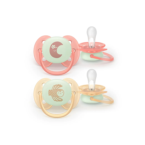 Philips Avent 2x Succhietti Ultra Soft Notte 0-6m Fluorescenti Luna-Gufo Philips Avent 2x Succhietti Ultra Soft Notte 0-6m Fluorescenti Luna-Gufo