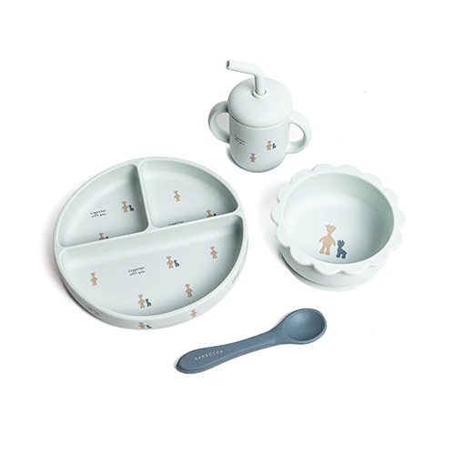 Bamboom Set Pappa- Dinner Set- Fawn Acqua Bamboom Set Pappa- Dinner Set- Fawn Acqua