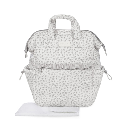 Pasito a Pasito Borsa Zaino Little Bloom Fiori Grigio