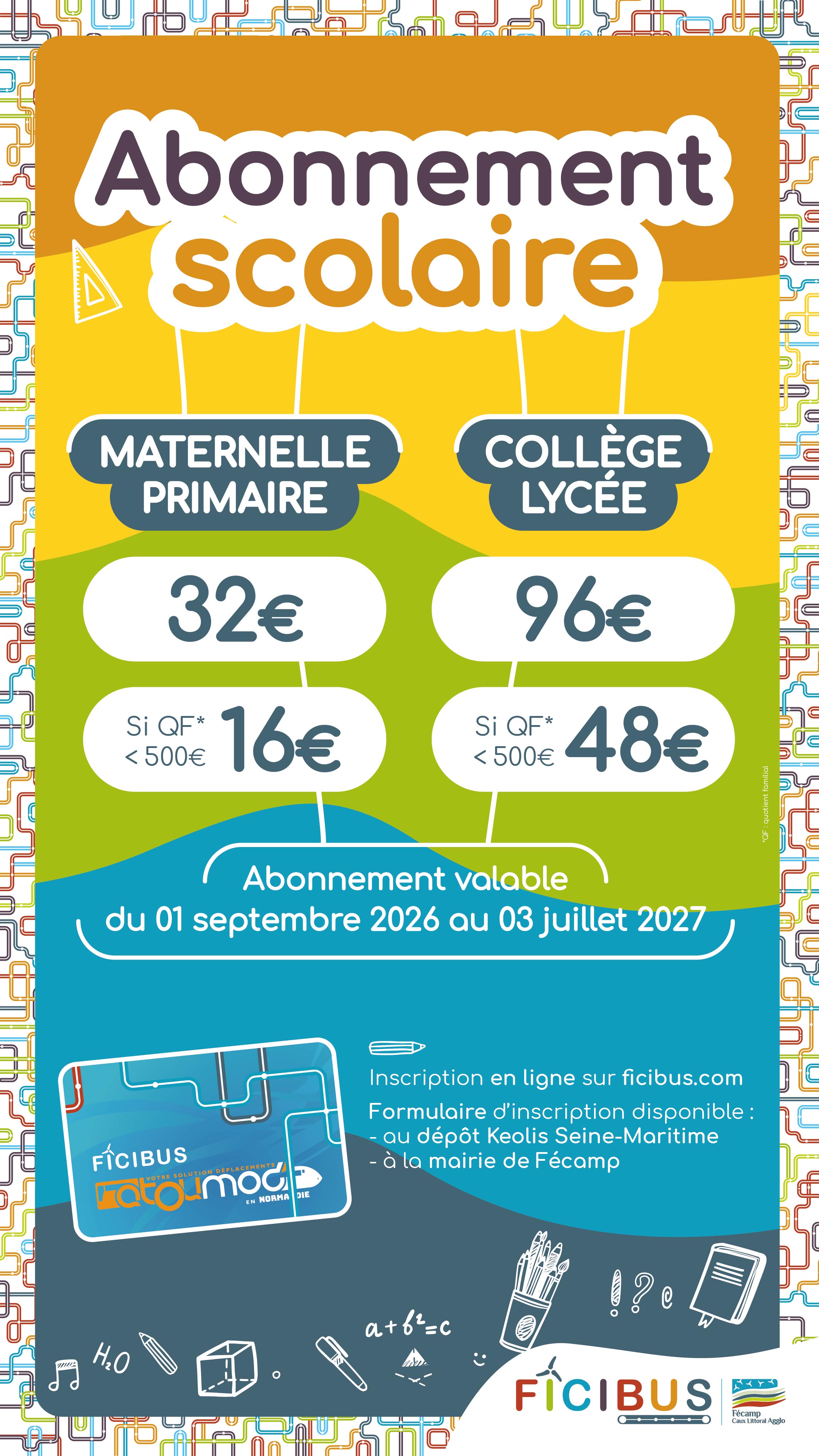 Abonnement scolaire 2026-2027