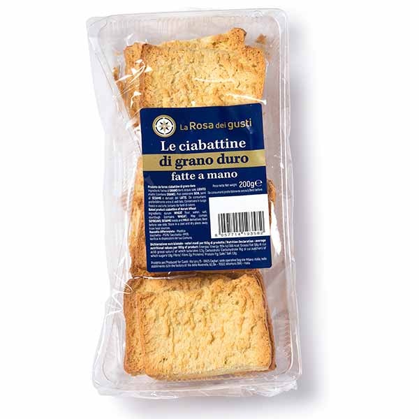 Weiße Ciabattine aus Hartweizen
