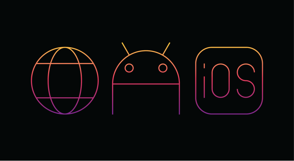 ios android web icons as available platforms for newdwore applications