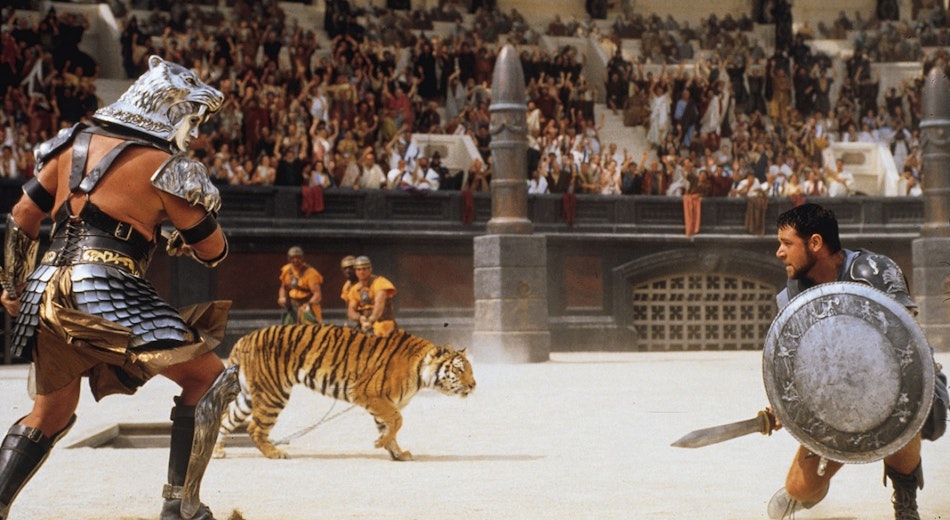 gladiators fighting