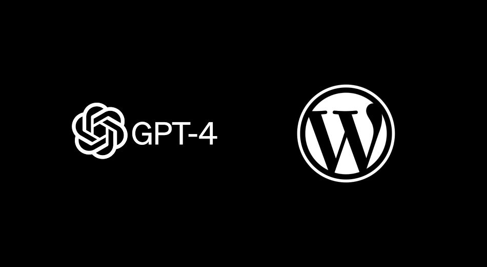 GPT-4 logo and WordPress logo, symbolizing their integration in our plugin
