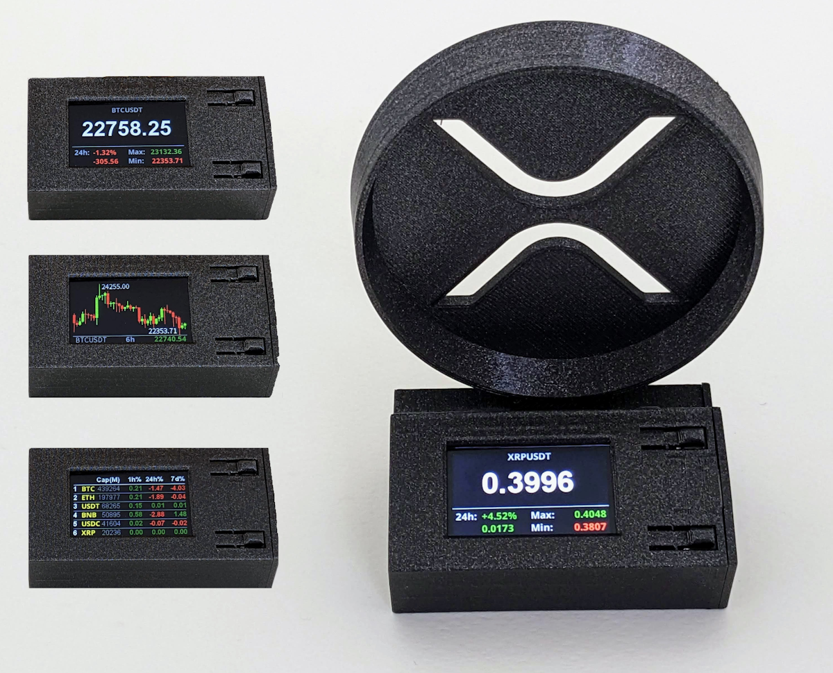 Cryptocurrency ticker v2, real time Ripple (XRP) price