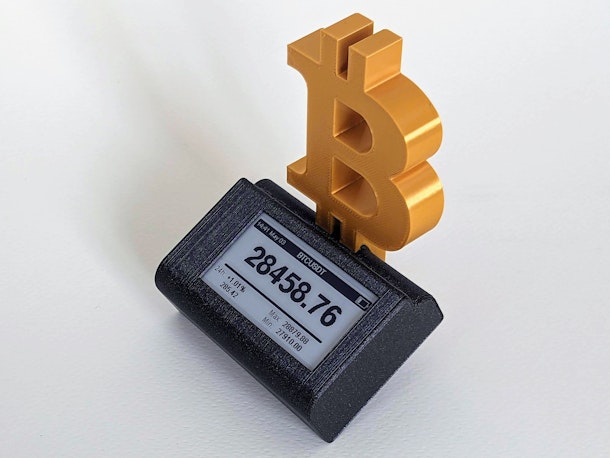Battery powered crypto ticker
