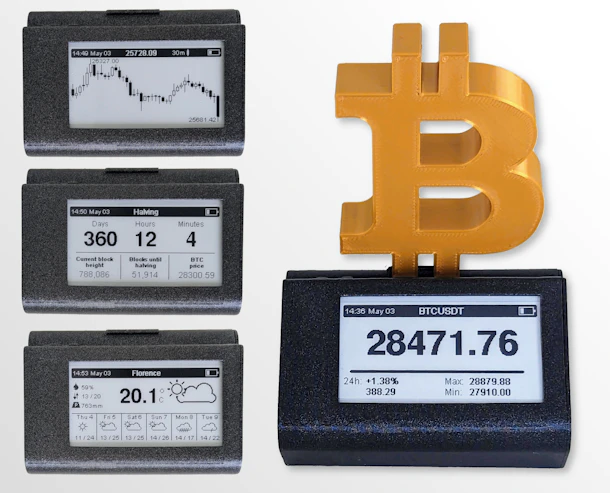 V3 - Multipurpose BTC e-ink ticker GOLD