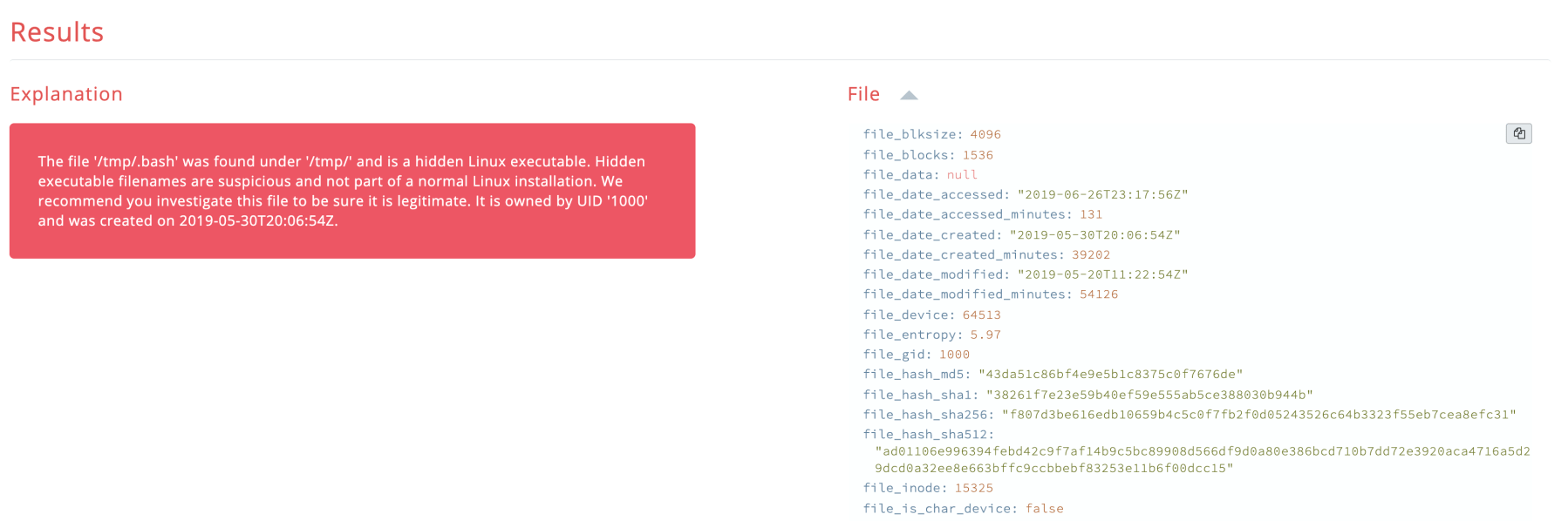 alarm file attributes example