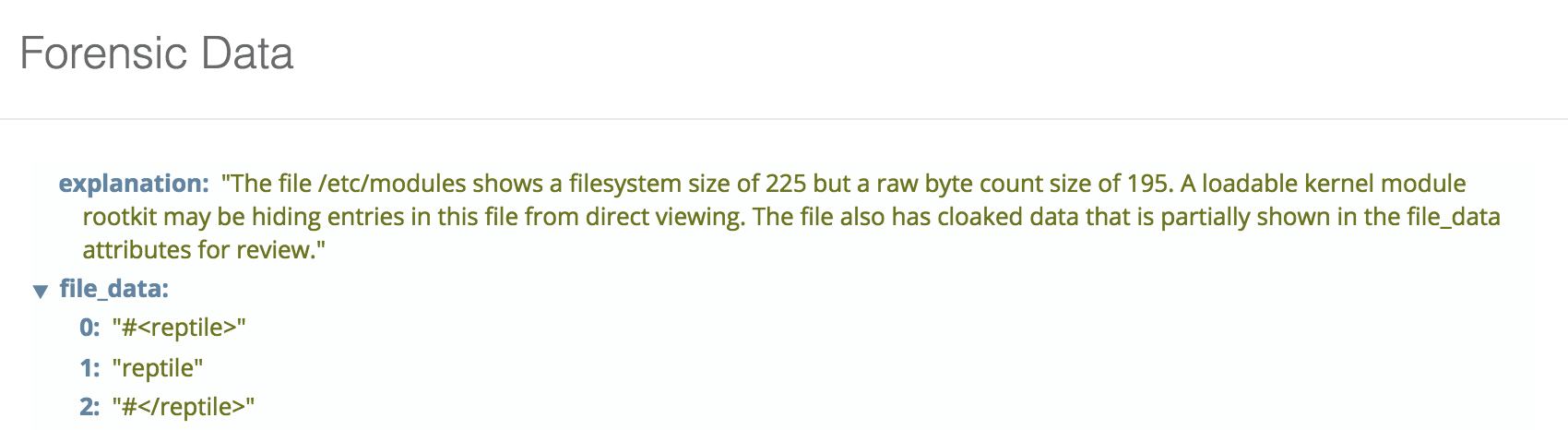 Reptile rootkit decloaked
