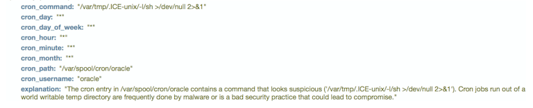 Suspicious cron entry example