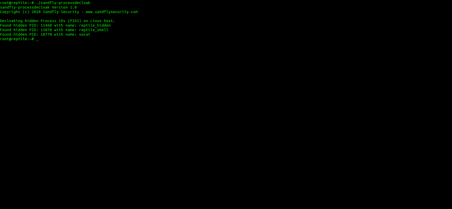 Reptile Stealth Rootkit Processes Decloaked