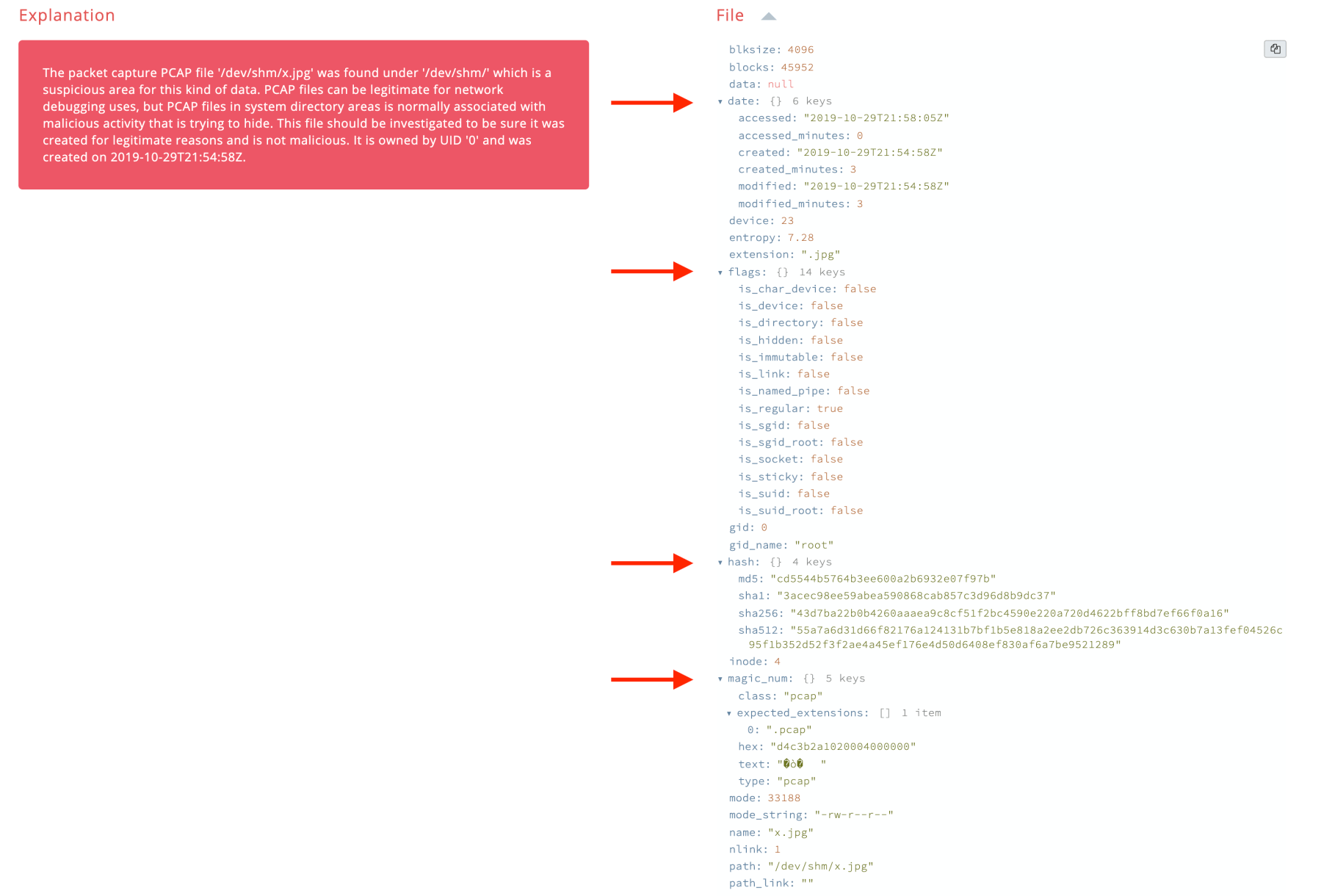 New JSON format example