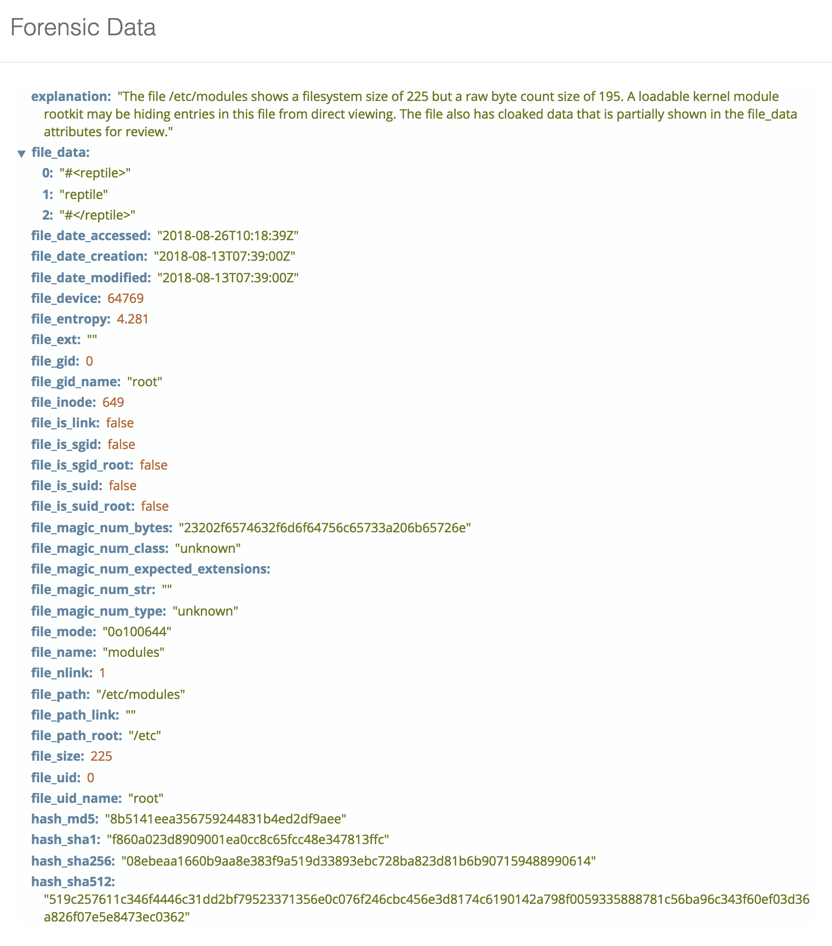 Forensic view linux stealth rootkit cloaked data