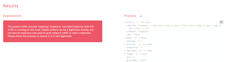 Linux tcpdump Process Running
