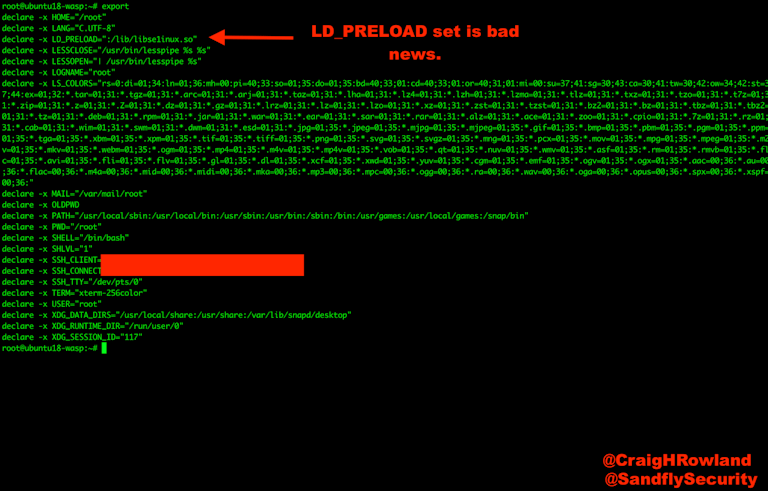 HiddenWasp – LD_PRELOAD set