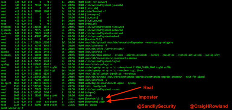 Real vs. Imposter Linux Kernel Thread