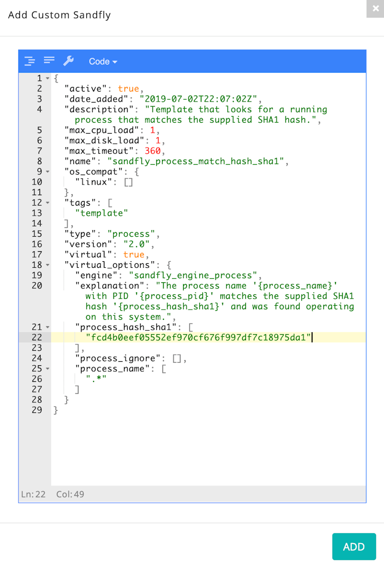 custom process hash example