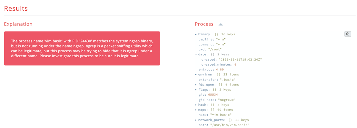 ngrep Sniffer Masquerading as Another Linux Process