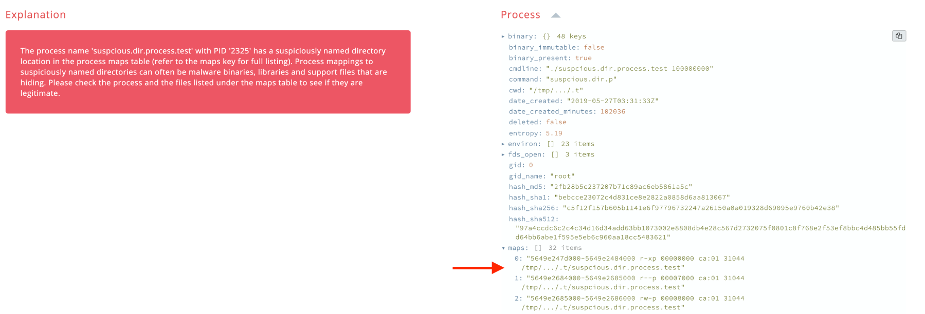 Suspicious Linux Process Maps