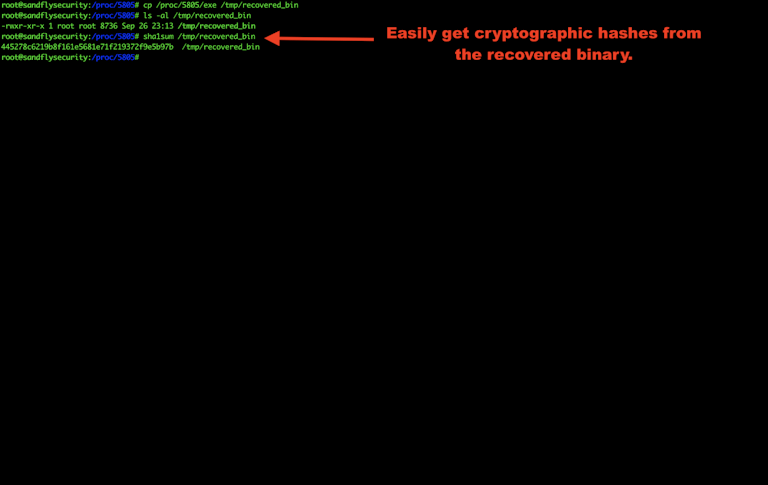 Getting Linux Malware Cryptographic Hash