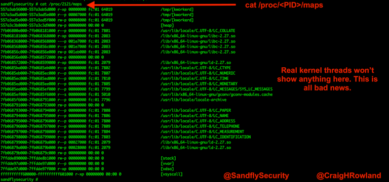 Using Linux /proc maps to Detect Kernel Masquerading