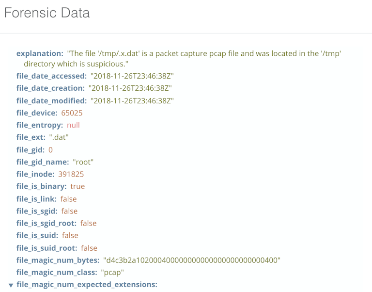 Sandfly detects suspicious pcap file in /tmp directory.