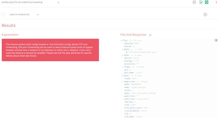 SSH TCP Port Forwarding Security Risk Detected