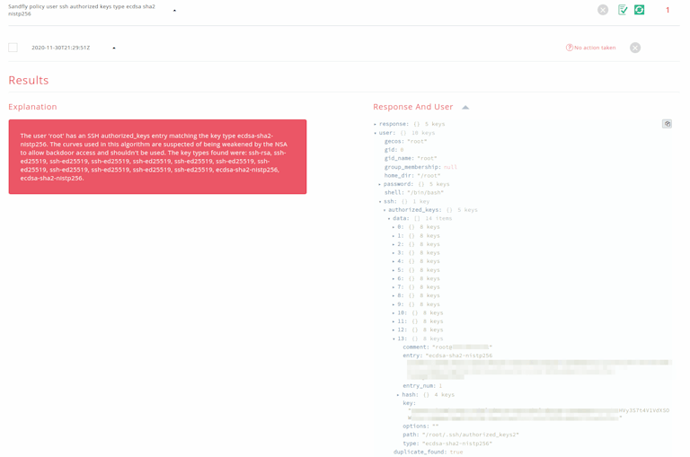 Weakened SSH ECDSA NIST key detected.