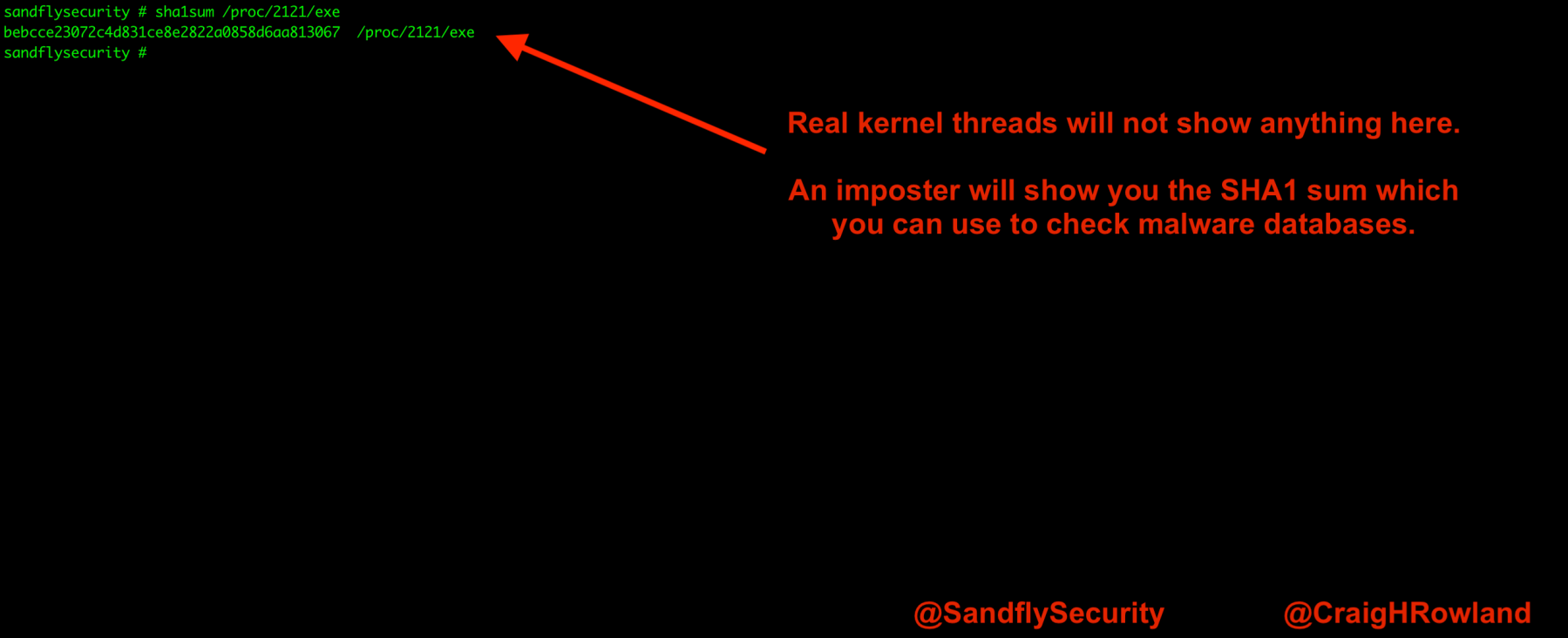 Obtaining SHA1 Hash of Linux Kernel Masquerading Attack