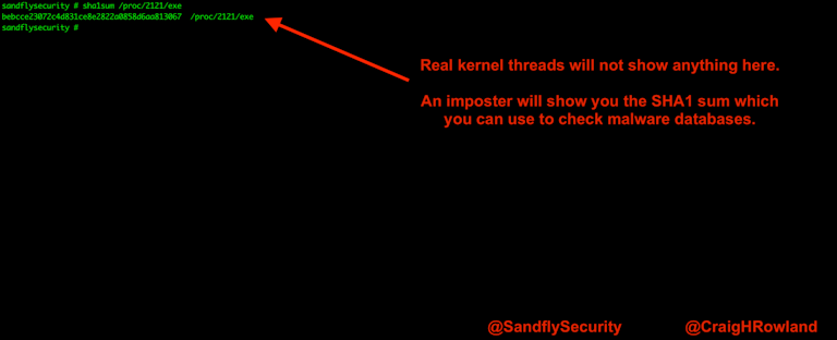 Obtaining SHA1 Hash of Linux Kernel Masquerading Attack
