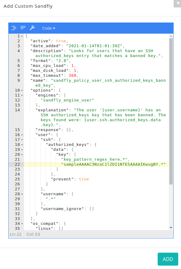 Banned SSH key search.