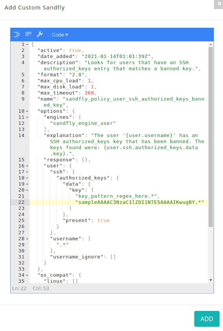 Banned SSH key search.