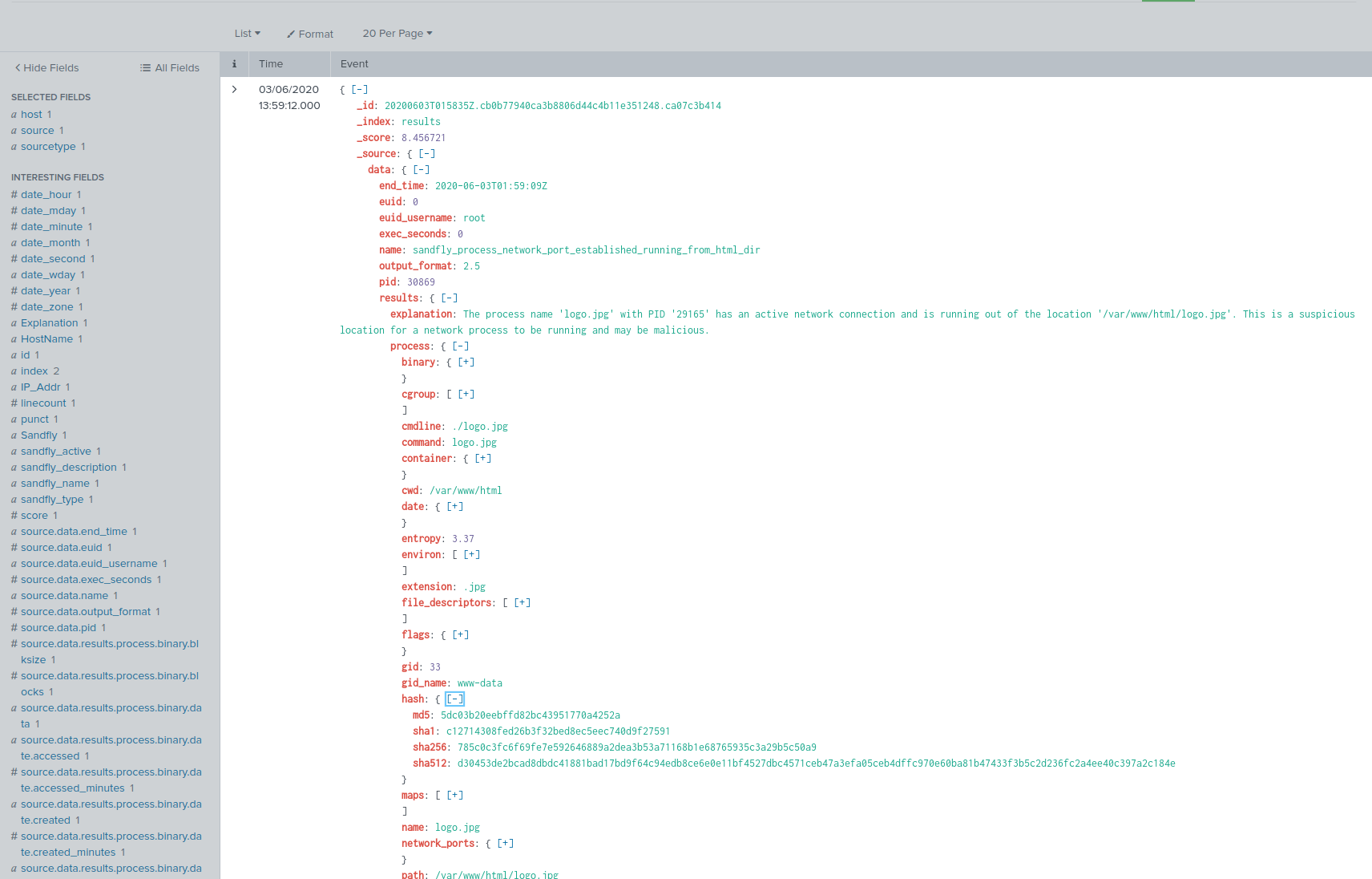 Detailed Linux forensic investigation with Splunk and Sandfly’s agentless intrusion detection.